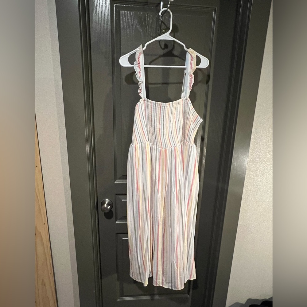 White striped spaghetti strap dress from Torrid